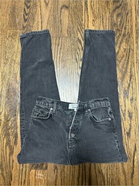 Reformation Black Washed High-Rise Jeans